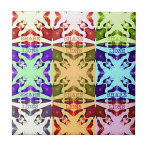 African Chequered Pop art Culture colourful patter Tile