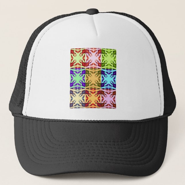 African Chequered Pop art Culture colourful patter Trucker Hat (Front)