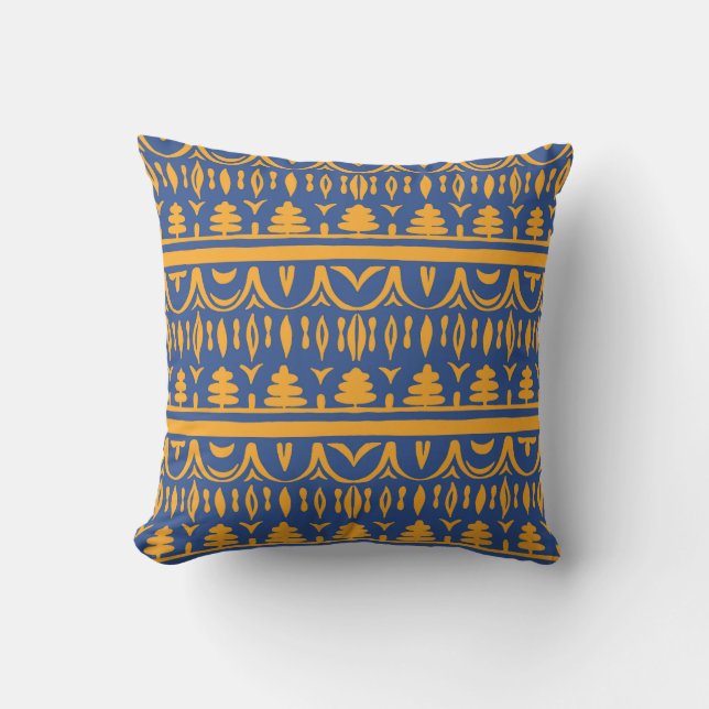 African Chevrons: Ethnic Tribal Pattern Cushion (Front)