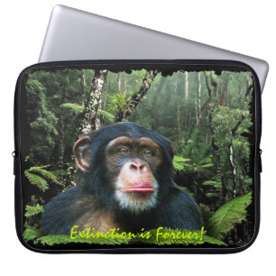 African Chimpanzee & Jungle Wildlife Laptop Sleeve