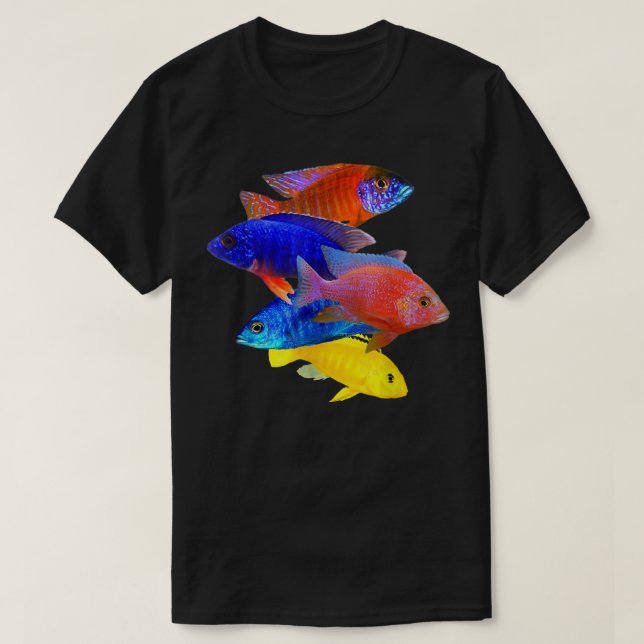 African Cichlids Peacock Cichlid Breeders Keepers  T-Shirt (Design Front)