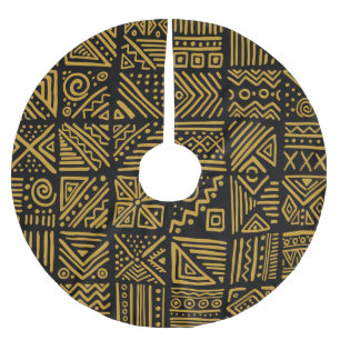 African clash: ethnic tribal seamless. brushed polyester tree skirt