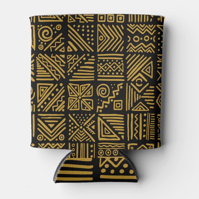 African clash: ethnic tribal seamless. can cooler (Front)