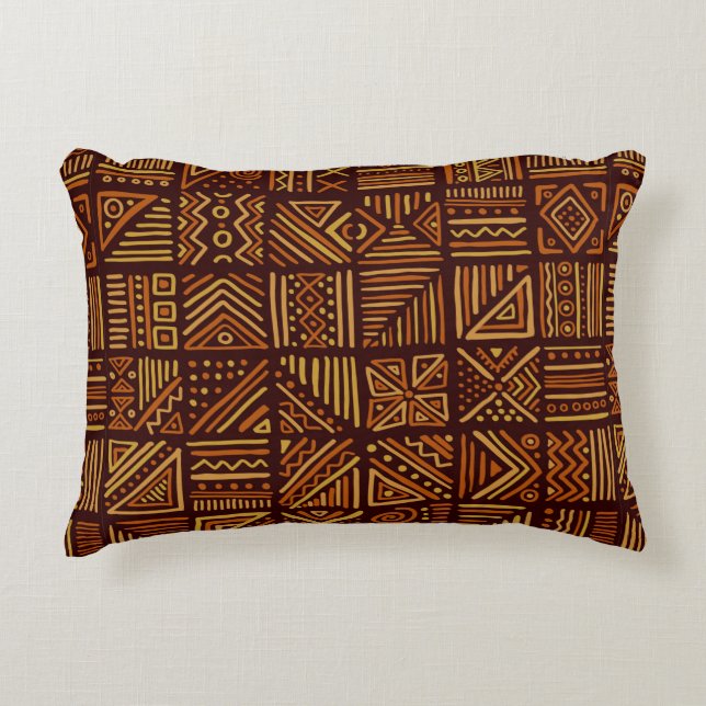 African clash seamless pattern in ethnic tribal st decorative cushion (Front)