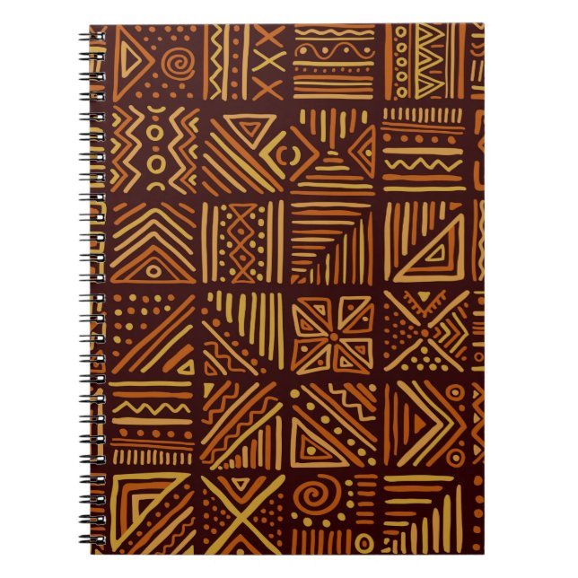 African clash seamless pattern in ethnic tribal st notebook (Front)