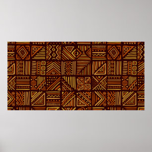 African clash seamless pattern in ethnic tribal st poster