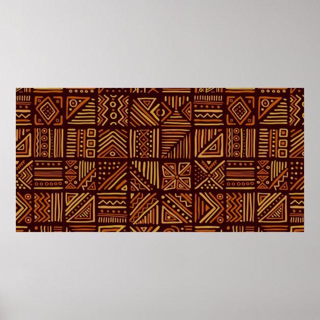 African clash seamless pattern in ethnic tribal st poster (Front)