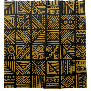 African clash vintage seamless pattern in ethnic t shower curtain