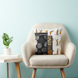 African Collage Silhouette Cushion
