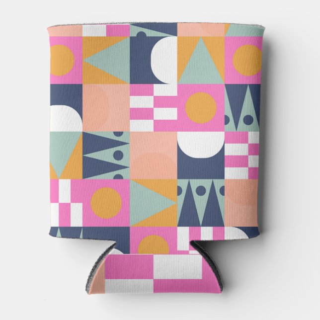 African colour block, geometric pattern. can cooler (Front)