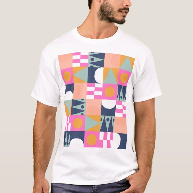 African colour block, geometric pattern. T-Shirt (Front)