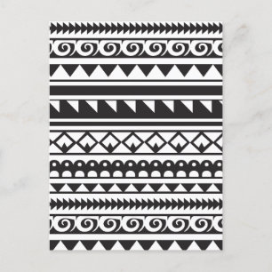 African Colour Tribal Seamless Pattern  Holiday Postcard