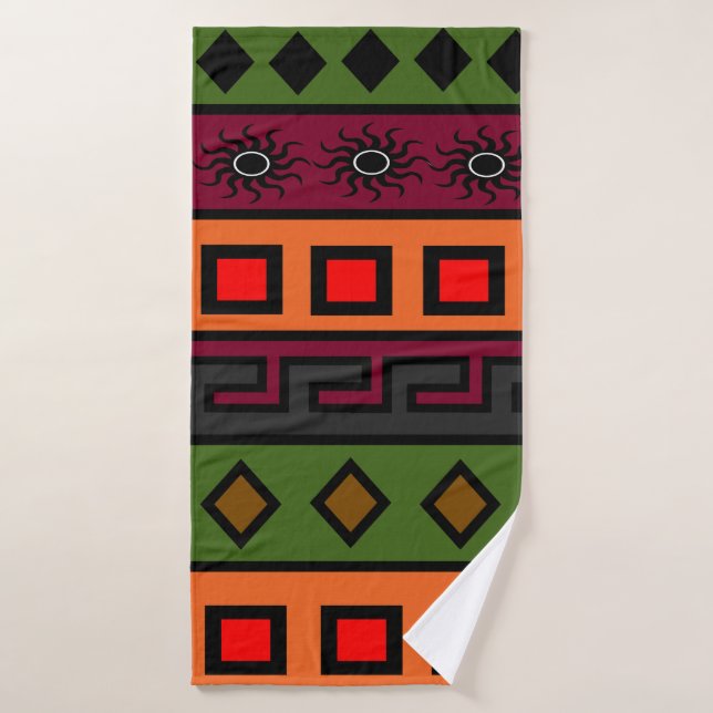 African coloured pattern bath towel (Bath Towel)