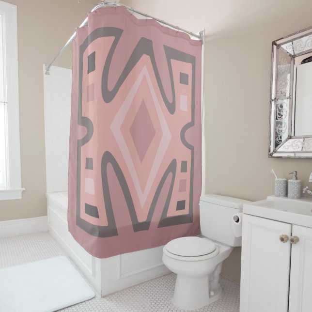 African colourful modern pattern shower curtain (In Situ)