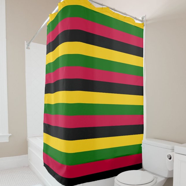 African Colours Stripes Pattern Design  Shower Curtain (Creator Uploaded)