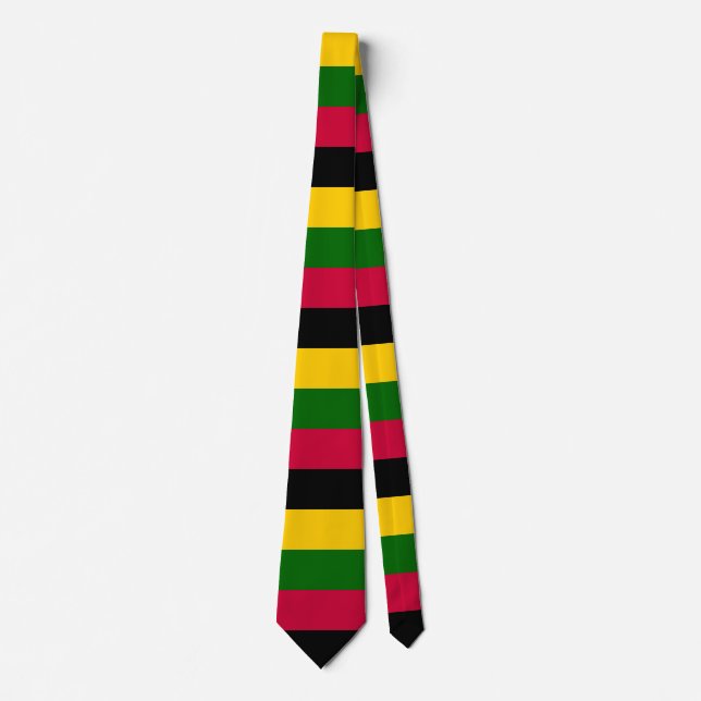 African Colours Stripes Pattern Design  Tie (Front)