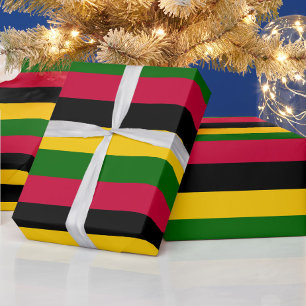 African Colours Stripes Pattern Design Wrapping Paper
