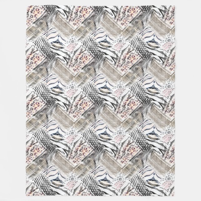 African, combo, leather, tiger, Jaguar, spotted, s Fleece Blanket (Front)