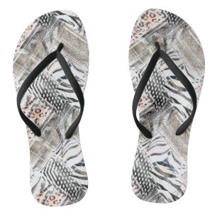 African, combo, skin, tiger, Jaguar, spotted, str Jandals