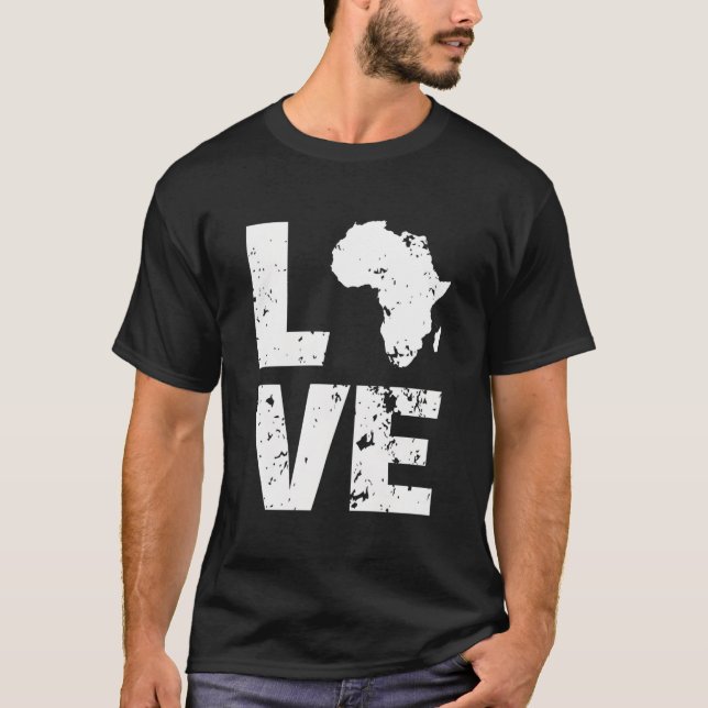 African Continent Map I Love Africa T-Shirt (Front)