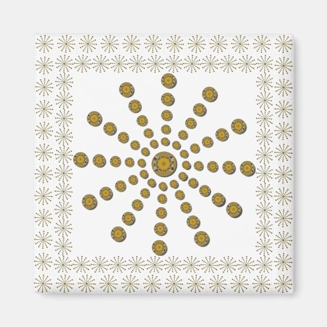 African Cool Sunflower polka dot Art Design Magnet (Front)