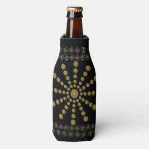 African Cool Sunflower Polka Dot Art Print Design Bottle Cooler