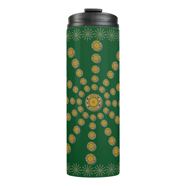 African Cool Sunflower Polka Dot Art Print Design Thermal Tumbler (Front)
