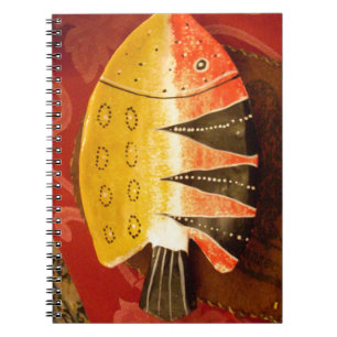 African Cultural Art: Rich Golden Red Design Spiral Notebook