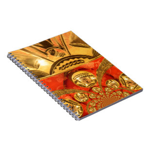 African Cultural Art: Rich Golden Red Design Spiral Notebook