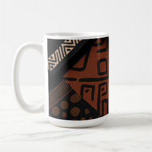 African culture designs on diagonal shapes coffee mug