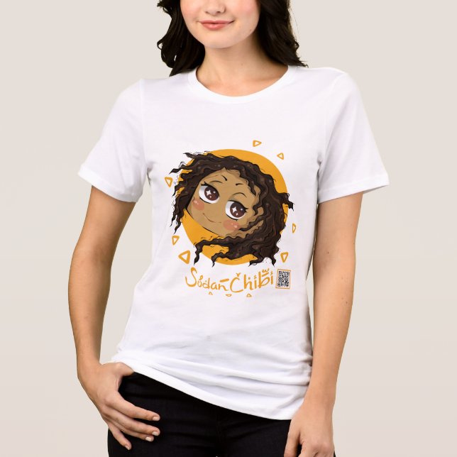 African cute chibi girl Tri-Blend shirt (Front)