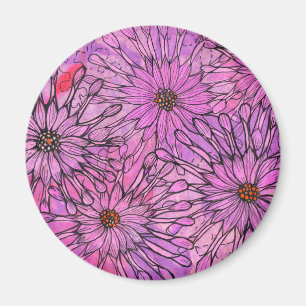 African Daisy Cape Daisies Pink Flowers Floral Art Magnet