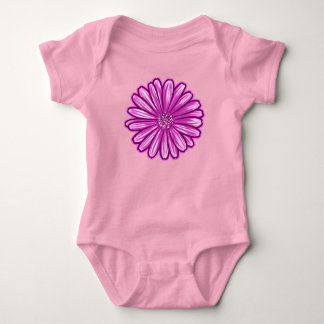 African Daisy Flower, Realistic Illustration Baby Bodysuit