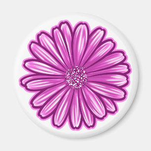 African Daisy Flower, Realistic Illustration Magnet