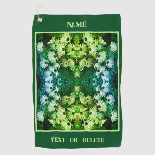 African Daisy Flowers Abstract Personalised Golf Towel