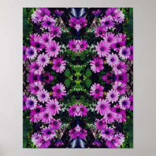 African Daisy Flowers Vintage Look Abstract  Poster
