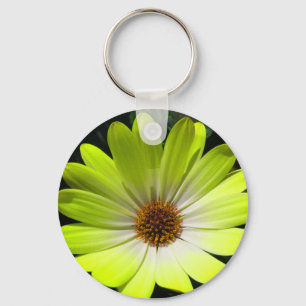 African Daisy Fluorescent Yellow Keychain