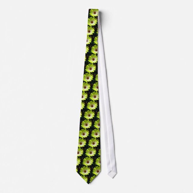 African Daisy Fluorescent Yellow Tie (Front)