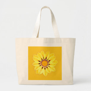 African Daisy / Gazania - Mustard Gold Large Tote Bag