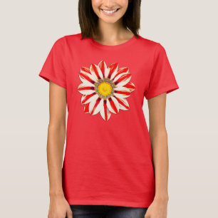 African Daisy / Gazania - Red and White Striped T-Shirt