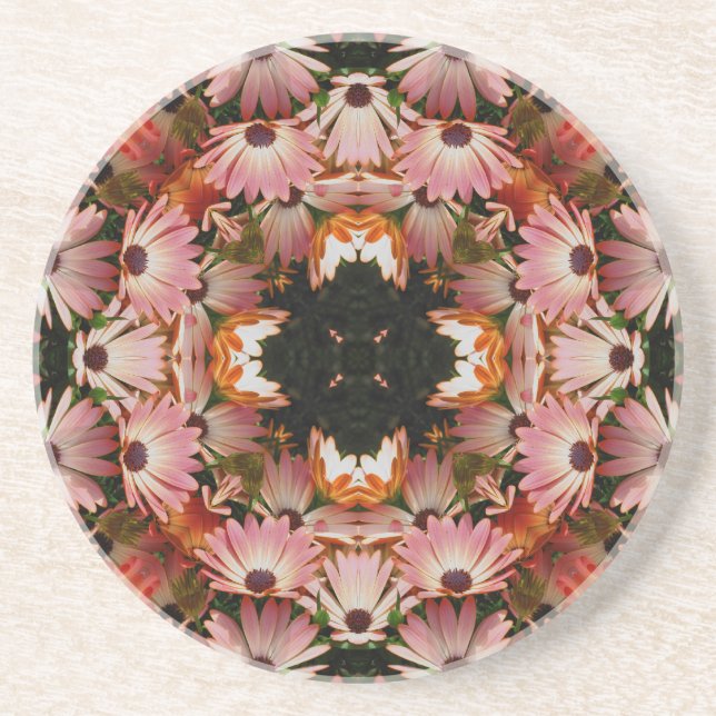African Daisy Kaleidoscope Floral Coaster (Front)