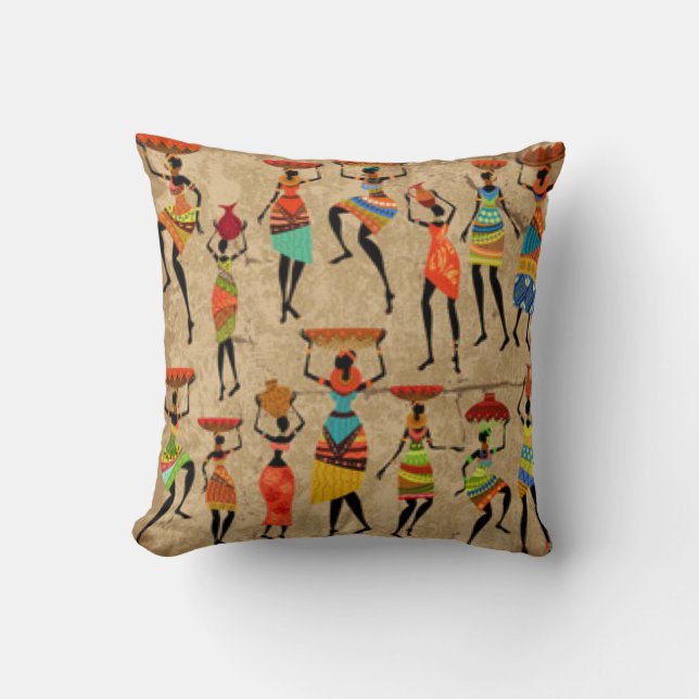 African Dance Ladies Cushion (Front)