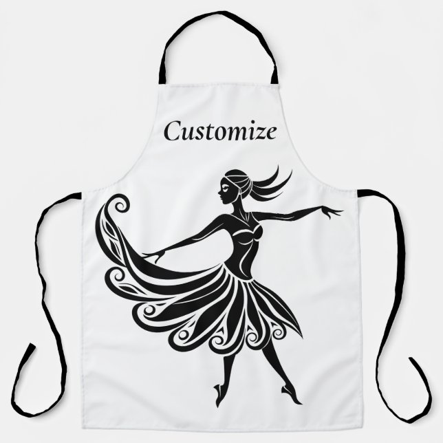 African Dancer Silhouette Art Thunder_Thunder_Cove Apron (Front)