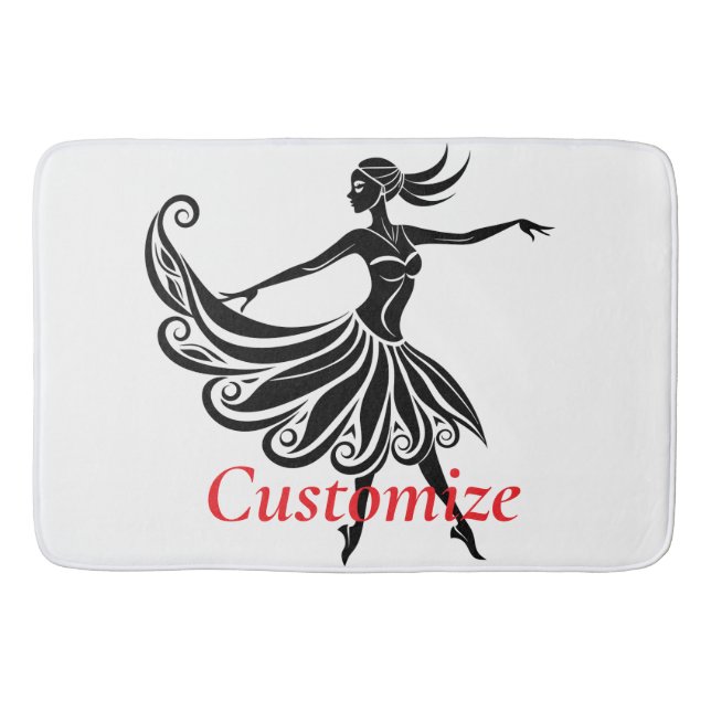 African Dancer Silhouette Art Thunder_Thunder_Cove Bath Mat (Front)