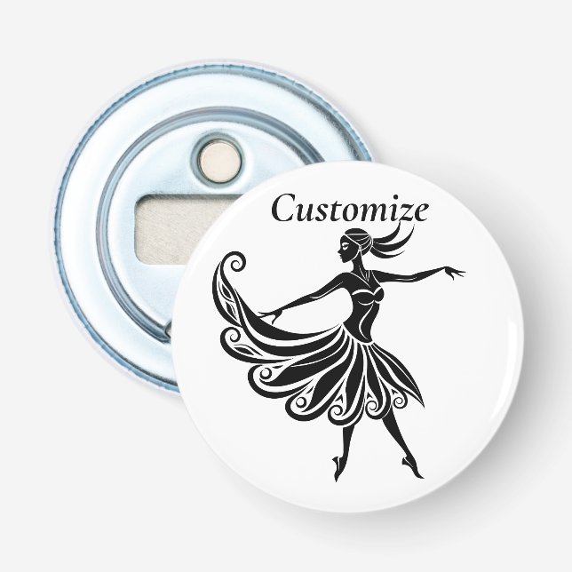 African Dancer Silhouette Art Thunder_Thunder_Cove Bottle Opener (Front)