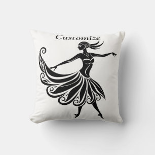 African Dancer Silhouette Art Thunder_Thunder_Cove Cushion