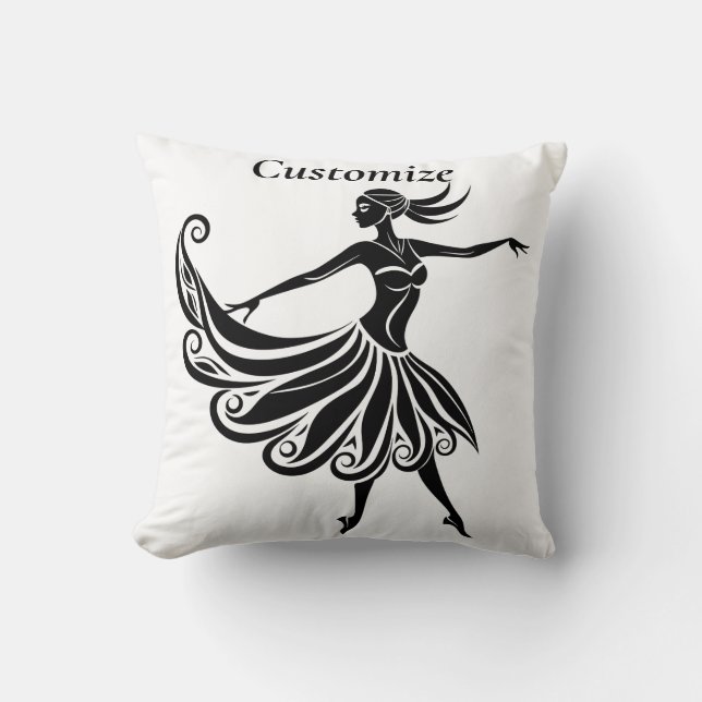 African Dancer Silhouette Art Thunder_Thunder_Cove Cushion (Front)