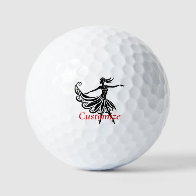African Dancer Silhouette Art Thunder_Thunder_Cove Golf Balls (Front)