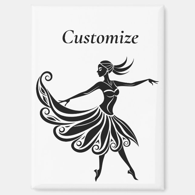 African Dancer Silhouette Art Thunder_Thunder_Cove Magnet (Front)