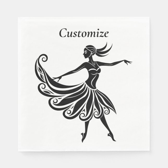 African Dancer Silhouette Art Thunder_Thunder_Cove Napkin (Front)